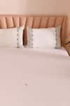 Buy_La Paloma_White 100% Cotton Embroidered Star Bedsheet Set _at_Aza_Fashions