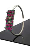 Buy_Neeta Boochra_Pink Kundan Tribal Embellished Cuff _at_Aza_Fashions