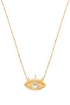 Buy_Esme by Aashna Dalmia_Gold Stone Embellished Eye Pendant _at_Aza_Fashions