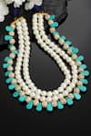 Buy Dugran By Dugristyle Blue Pearl Embellished Layered Necklace at Aza Fashions Buy_Dugran By Dugristyle_Blue Pearl Embellished Layered Necklace _at_Aza_Fashions