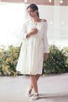 Buy_Itr by Khyati Pande_Off White Handwoven Handloom Cotton Hand Block Print Maple Peasant Dress _at_Aza_Fashions