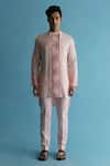 Buy_Kaha_Pink Linen Solid Kurta And Pant Set  _at_Aza_Fashions