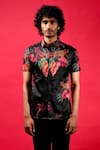 Buy_Sanjana Reddy Designs_Black Cotton Tropical Print Shirt _at_Aza_Fashions