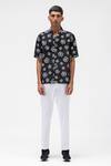 Buy_Genes Lecoanet Hemant_Black Cotton Cuban Collar 3d Floral Print Shirt_at_Aza_Fashions