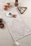 Buy_Amoli Concepts_Mehrab Floral Embroidered Table Runner_at_Aza_Fashions