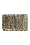 Buy_Kokommo_Grey Hand Embroidered Chevron Beaded Clutch _at_Aza_Fashions