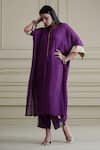 Buy_AFFROZ_Purple Georgette Net Patchwork Kaftan And Pant Set_at_Aza_Fashions