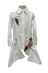 Buy_Jasmine And Alaia_White Cotton Embroidered Flowers Cynthia Shirt Dress_at_Aza_Fashions