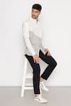 Buy_Lacquer Embassy_White Textured Cotton Billiter Shirt  _at_Aza_Fashions