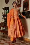 Buy_Seema Nanda_Orange  Lining Guntaaz Anarkali Sharara Set  _at_Aza_Fashions