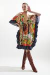 Buy_Cin Cin_Multi Color Silk V-neck Sara Chinese Theme Print Kaftan_at_Aza_Fashions