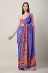 Buy_Limerick by Abirr N' Nanki_Multi Color Crepe Printed Paisley Dion Placement Saree _at_Aza_Fashions