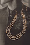 Buy_Tarun Tahiliani_Gold Beads Pebble Cut Long Mala _at_Aza_Fashions