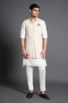 Buy_Raghavendra Rathore Jodhpur_Off White Silk Embroidered Floral Jaal Waistcoat For Men_at_Aza_Fashions