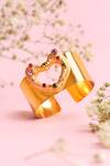 Buy_And Also_Gold Plated Stones Glossy Heart Cuff_at_Aza_Fashions