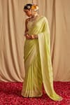 Buy_Paaprika_Green Georgette Zari Handwoven Polka Dots Saree_at_Aza_Fashions