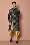 Buy_Arihant Rai Sinha_Green Silk Embroidery Geometric Print Kurta Set _at_Aza_Fashions