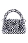 Buy_Adorn My Wish_Silver Embellished Crystal Bead Handbag _at_Aza_Fashions
