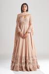 Buy_Megha Bansal_Pink Churidar Cotton Silk, Dupatta Tara Floral Embroidered Anarkali Set _at_Aza_Fashions