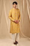 Buy_Masaba_Beige Raw Silk Printed Bloomingdale Kurta _at_Aza_Fashions