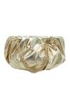 Buy_TROV_Gold Embellished Lex Metallic Leather Bag _at_Aza_Fashions