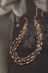 Shop_Tarun Tahiliani_Gold Beads Pebble Cut Long Mala _at_Aza_Fashions