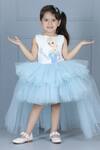 Buy_The Little Celebs_White Net, Crepe, Satin Sequins, Embroidery Elsa Bodice High-low Dress _at_Aza_Fashions