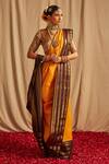 Buy_Paaprika_Yellow Kanjivaram Silk Handwoven Saree_at_Aza_Fashions