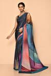 Buy_Naintara Bajaj_Multi Color Crepe Printed Digital Placed Psychedelic Saree_at_Aza_Fashions