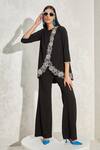 Buy Namrata Joshipura Black Moss Crepe Hand Embellished Floral Wisteria Overlap Top And Pant Co-ord Set at Aza Fashions Buy_Namrata Joshipura_Black Moss Crepe Hand Embellished Floral Wisteria Overlap Top And Pant Co-ord Set_at_Aza_Fashions