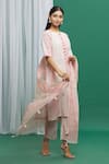 Buy Banana Labs Pink Cotton Tassels Round Neck Hand Block Print Kurta Set at Aza Fashions Buy_Banana Labs_Pink Cotton Tassels Round Neck Hand Block Print Kurta Set _at_Aza_Fashions