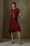 Buy_Namrata Joshipura_Maroon Greenberg Tie Up Dress_at_Aza_Fashions