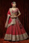 Buy Shikhar Sharma Red Silk, Georgette, Chanderi Embroidery, Tassels, Musk Rose Bridal Lehenga Set at Aza Fashions Buy_Shikhar Sharma_Red Silk, Georgette, Chanderi Embroidery, Tassels, Musk Rose Bridal Lehenga Set _at_Aza_Fashions