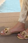 Buy_THE EPISODE_Gold Beads And Swarovski Work Tender Love Embellished Flats _at_Aza_Fashions