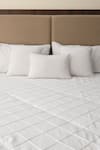 Buy_H2H_Ivory Linen Diamond Pattern Bedcover Set_at_Aza_Fashions