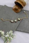 Buy_Do Taara_Green Metallic Thread Meenakari Kundan Bracelet _at_Aza_Fashions