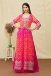 Buy_Khwaab By Sanjana Lakhani_Pink Soft Silk Sequin And Aari Work Cape Lehenga Set_at_Aza_Fashions
