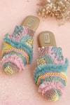 Buy_Jutti Express_Multi Color Embroidered Frill Mules _at_Aza_Fashions