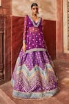 Buy_Aditi Gupta_Purple Lehenga Silk And Embroidered Patola Pattern Set  _at_Aza_Fashions