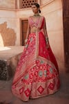 Buy_Aditi Gupta_Pink Banarasi Embroidery Meenakari Work Chanderi Bridal Lehenga Set  _at_Aza_Fashions