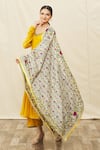 Buy_Samyukta Singhania_Multi Color Silk Embroidered Phulkari Botanical Pattern Dupatta _at_Aza_Fashions