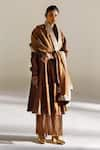 Buy_Mimamsaa_Brown Tissue Silk Woven Clara Dupatta  _at_Aza_Fashions