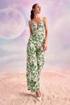 Buy House Of Eda Green 100% Linen Arizona V Chloe Crop Top And Trouser Set at Aza Fashions Buy_House Of Eda_Green 100% Linen Arizona V Chloe Crop Top And Trouser Set _at_Aza_Fashions