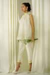 Buy Sakshi Khetterpal Ivory Chanderi Pearls, Beads, Embroidery Halter Neck Top And Pant Set at Aza Fashions Buy_Sakshi Khetterpal_Ivory Chanderi Pearls, Beads, Embroidery Halter Neck Top And Pant Set _at_Aza_Fashions