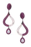 Buy_Soigne Atelier_Pink Embellished Dew Drops Earrings_at_Aza_Fashions