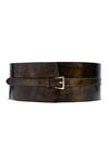 Buy_Trov_Maroon Luca Metallic Buckle Belt _at_Aza_Fashions