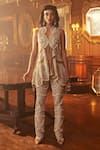 Buy Ridhima Bhasin Beige Organza Hand Embellished Cutdana Ilm Tunic And Palazzo Set at Aza Fashions Buy_Ridhima Bhasin_Beige Organza Hand Embellished Cutdana Ilm Tunic And Palazzo Set _at_Aza_Fashions