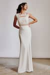 Buy_Pocket Stories_Off White Microsuit Embroidery Cutdana And Sequin Round Fitted Gown  _at_Aza_Fashions