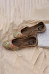 Buy_Stitched soles_Multi Color Embroidered Spring Bloom Juttis _at_Aza_Fashions