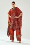 Buy_Rajdeep Ranawat_Orange Silk Cowl Lavanya Draped Tunic  _at_Aza_Fashions